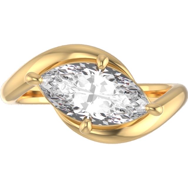 Marcus Thompson's Custom Marquise Cut Diamond Engagement Ring from Aura Vault - Customer photo showing the completed custom design