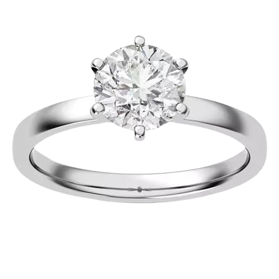 Custom Six Prong Diamond Engagement Ring - Example of bespoke ring design showcasing precision craftsmanship and elegant six prong setting