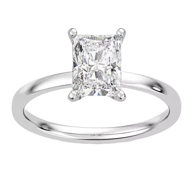 Gabriella Pavé Hidden Halo Diamond Engagement Ring in 14K White Gold - Featured luxury ring from Aura Vault collection